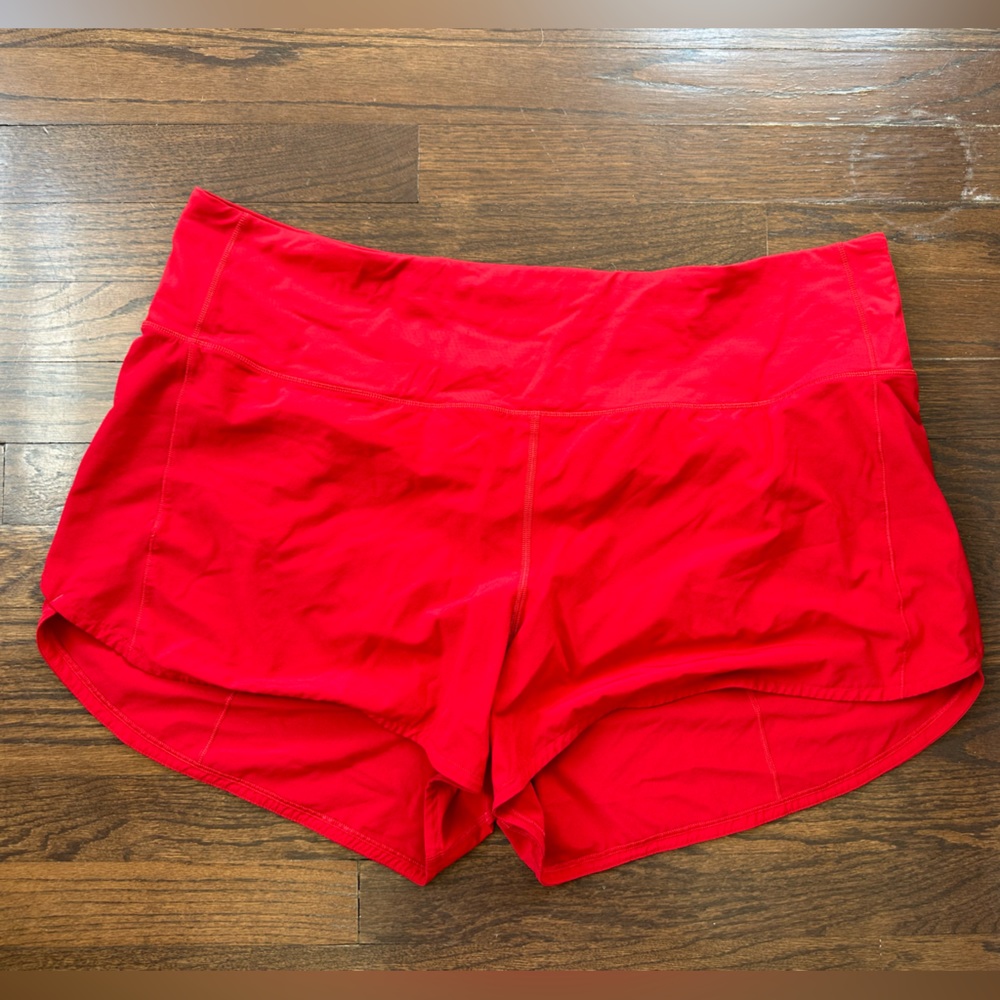 Dark Red Lululemon Speed Up High-Rise Lined Short 4”